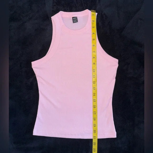Light Pink Ribbed Racerback Tank Top - SHEIN - Picture 5 of 6